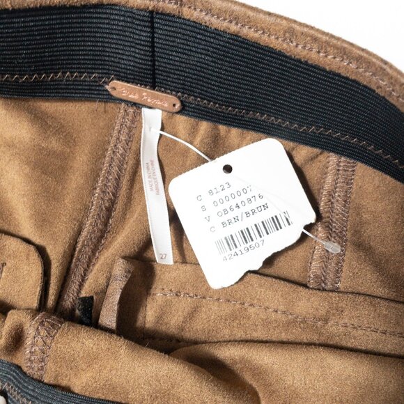 NWT Free People Brown Faux Suede High-Waisted Stretch Leggings 27 Indie Western - Picture 6 of 8